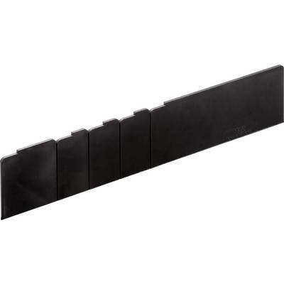 A black rectangle with an irregular top edge, arranged like a stepped line. Could be part of a larger structure.