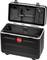 Black tool case with open lid. Interior compartments for tools and accessories. Red 'Parat' logo on the front.