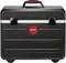 Black plastic tool case with red handle and red logo in the centre.