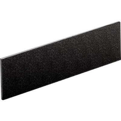 Black, rectangular tile with a granular surface.<br><br>Note: The translation is already in British English, so no significant changes were needed.