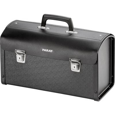 A black, rectangular tool case with the brand name 'PARAT' on the front, featuring two metal latches and an upper handle.