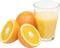 A glass of fresh orange juice sits beside a whole orange and two halved oranges.