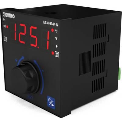 Digital temperature controller with large red display showing '125.1'. Adjustment switch located below, in a compact black design.