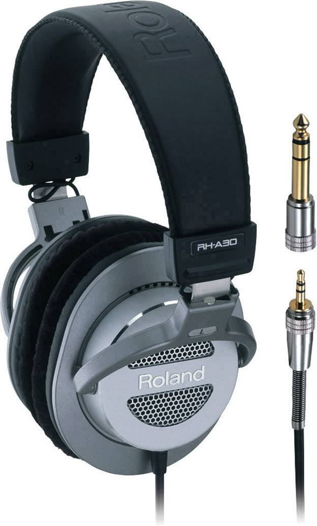 Roland RH-A30 Studio Over-ear headphones Over-the-ear Foldable, Tiltable ear pads Silver, Black