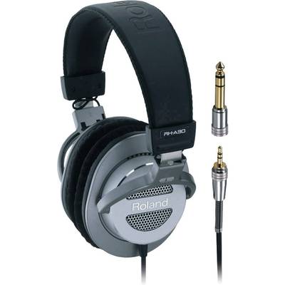 Roland RH-A30 Studio Over-ear headphones Over-the-ear Foldable, Tiltable ear pads Silver, Black