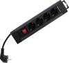 REV 0014412513 Power strip (+ switch) 4x Black, Anthracite PG connector 1 pc(s)