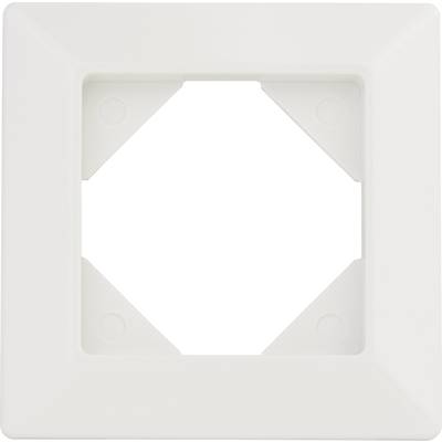 White square light switch surround with open central section, suitable for wall mounting.