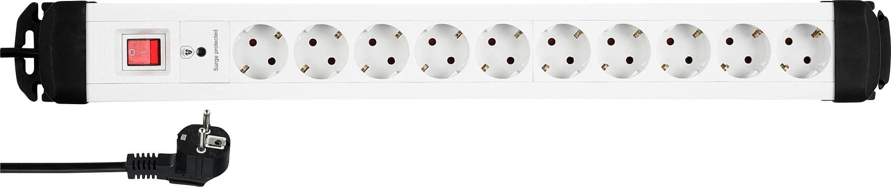Image of REV 0512523555 Power strip (+ switch) 10x White PG connector 1 pc(s)