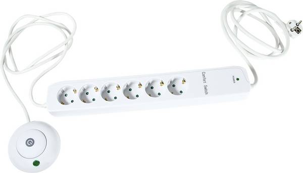 REV 00251201 Power strip (+ switch) 6x White PG connector 1 pc(s)