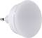 A round, white night light with a European plug. Ideal for use in dark rooms to provide subtle illumination.