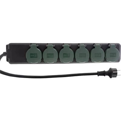 REV 0512469555 Power strip 6x Black, Green PG connector 1 pc(s)