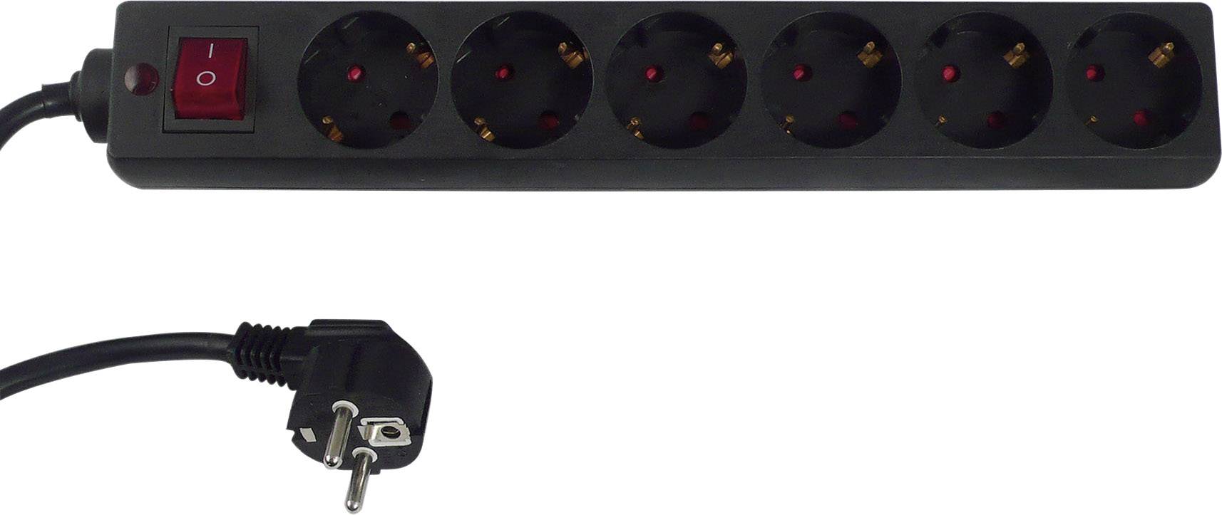 REV 00125171 Power strip (+ switch) 6x Black PG connector 1 pc(s)-0