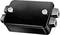 Black electrical component with a rectangular cover and two cable entry points, likely a distribution box or junction box.