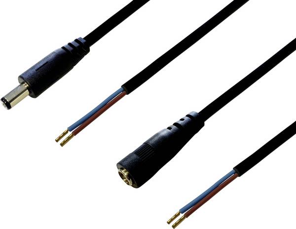 BKL Electronic 075215 Low power cable Low power socket, Low power plug - Open cable ends 5.50 mm 2.10 mm 2.10 mm 2.50 m 1 Set