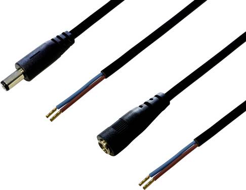 BKL Electronic 075215 Low power cable Low power socket, Low power plug - Open cable ends 5.50 mm 2.10 mm  2.10 mm 2.50 m 1 Set