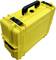 Yellow, robust plastic case with black carrying handle; suitable for the safe transportation of sensitive equipment.