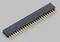 'A 40-pin header, suitable for breadboards and electronics projects, with a row of gold-plated pins.'