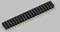 A straight 20-pin header strip with black plastic housings and gold-coloured contacts against a grey background.