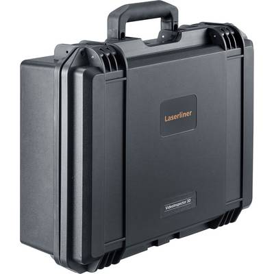 A black transport case with the inscription 'Laserliner', suitable for the safe transportation of sensitive equipment.