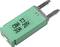 Green 30A automotive flat fuse with the inscription 'CBA T3 30A 28V'.