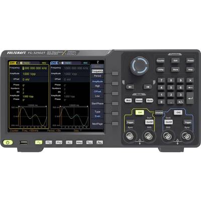 VOLTCRAFT FG-32502T Function generator 1 µHz - 250 MHz 2-channel Arbitrary, Noise, Pulse, Rectangle, Sinus, Triangle Man
