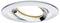 Round, silver-coloured ceiling light with a pivoting inner ring, perfect for contemporary lighting design.