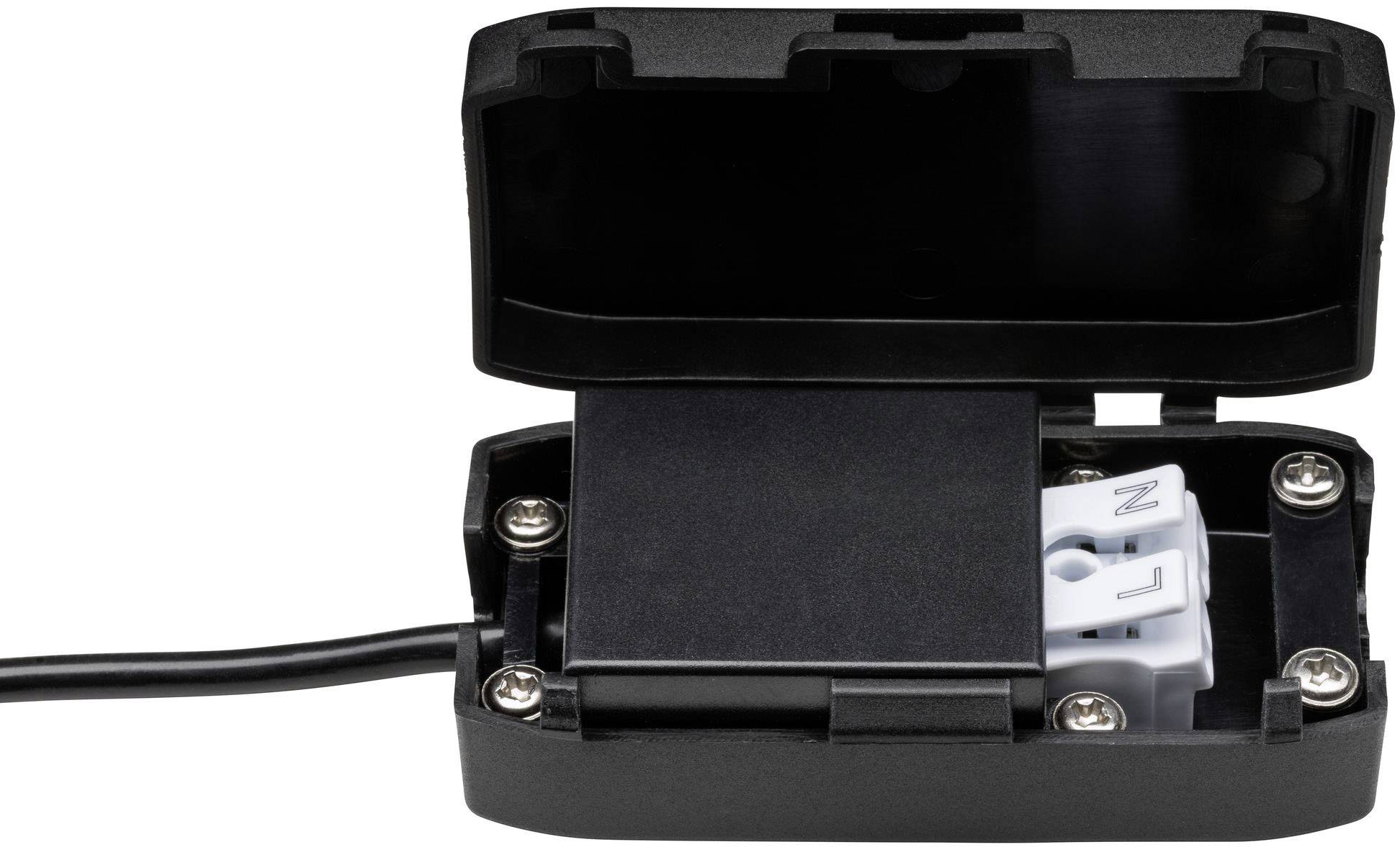 Cable gland with an open housing, showing an internal connection terminal. Suitable for plastic or metal enclosures.