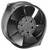 A black fan with six blades. Suitable for industrial or electronic cooling applications.