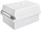 Plastic storage box in white, square with removable lid, ideal for office or household items.