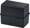 Rectangular black plastic container with a removable lid, typically used for storing or protecting small items.