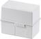 A white plastic container with a removable lid and side closure. Ideal for storing food or small items.
