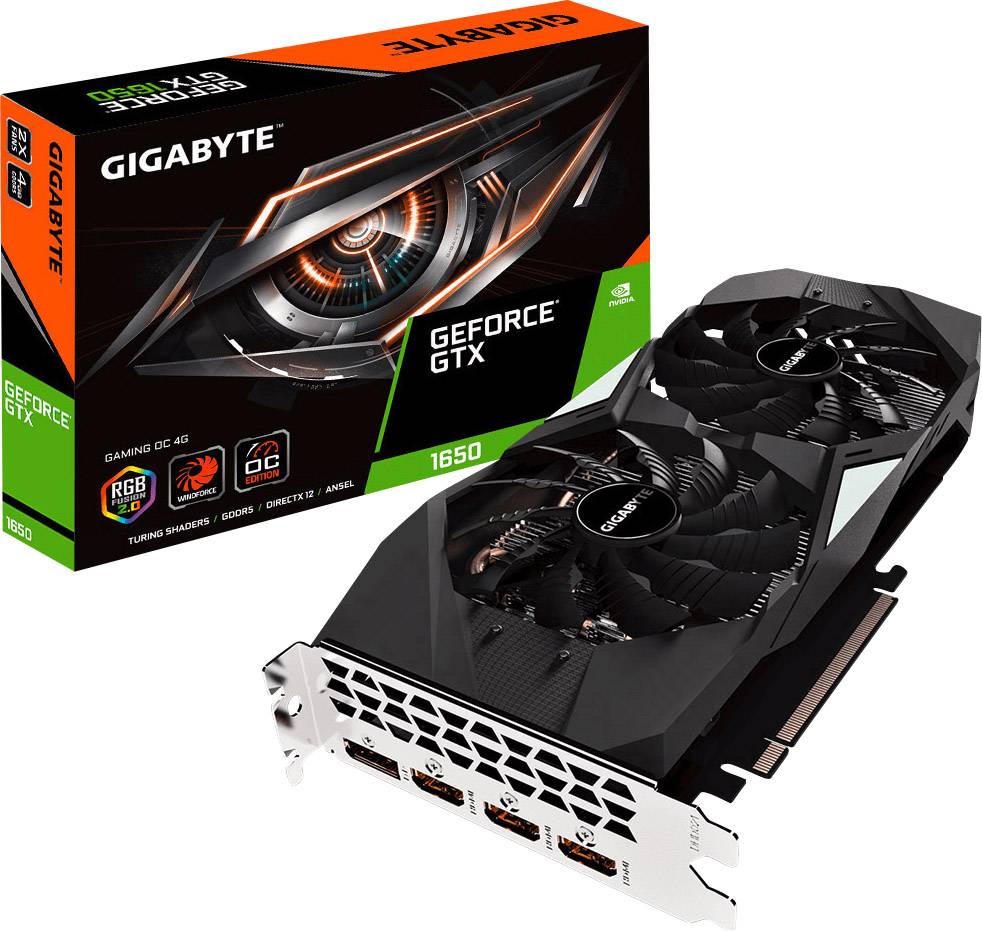Gigabyte GPU Nvidia GeForce GTX1650 Gaming Overclocked 4 GB GDDR5 RAM PCIe x16 HDMI™, DisplayPort