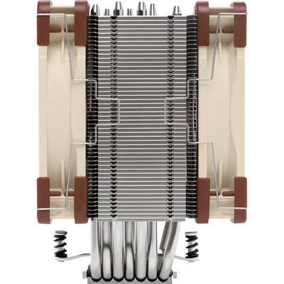 A CPU cooler with multiple heat sinks and fans for efficient heat dissipation, suitable for high-performance computer components.