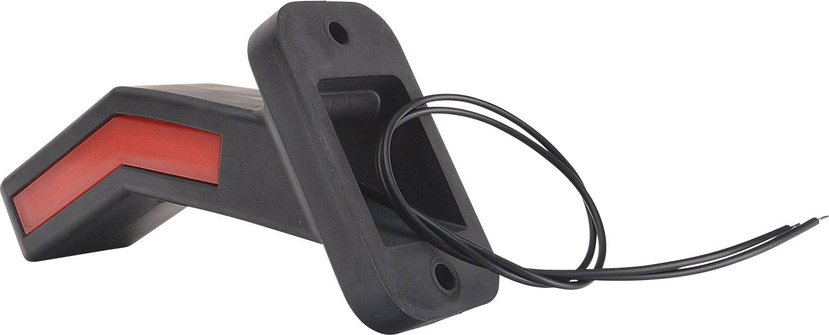 A black electronic sensor with an integrated red element and connection cable.