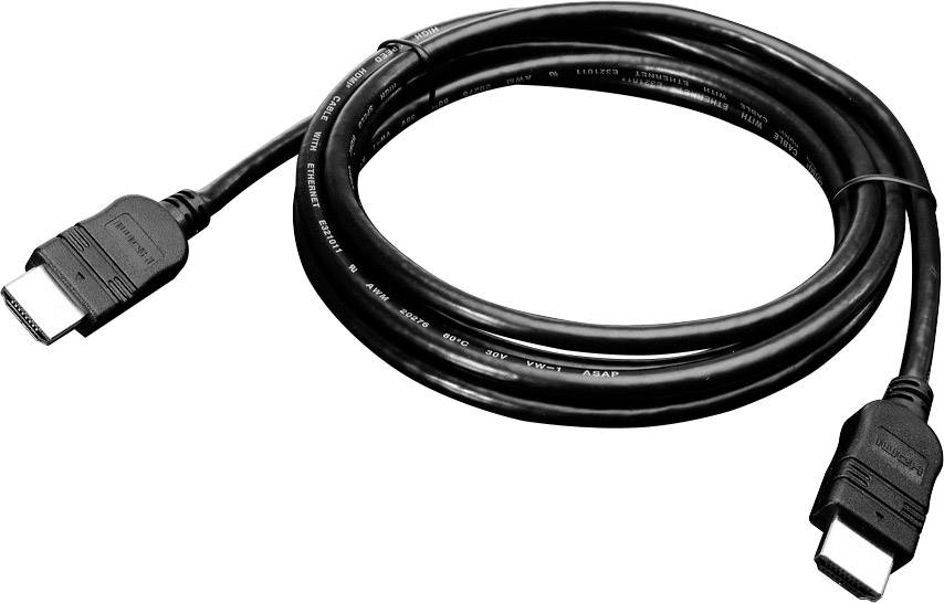Lenovo HDMI Cable HDMI-A plug, HDMI-A plug 2.00 m Black 0B47070 4K UHD HDMI cable