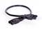 Black power cable with two identical three-pin connectors that are connected in a circle.