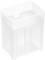 A transparent, rectangular plastic container for storing items.<br><br>Note: This translation is already in British English, as there are no specific differences from American English in this particular sentence.