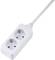 White double socket extension with two Schuko plug sockets and a short cable. Suitable for connecting two devices.