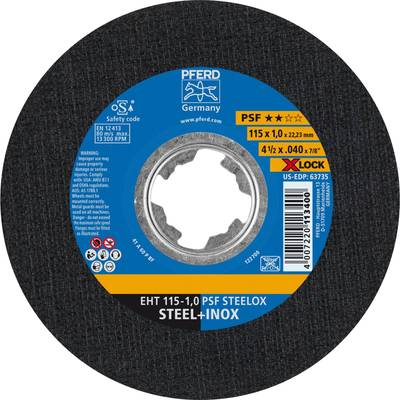 PFERD PSF STEELOX 61730101 Cutting disc (straight) 115 mm 25 pc(s) Stainless steel, Steel