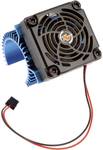 Fan with cooling fins