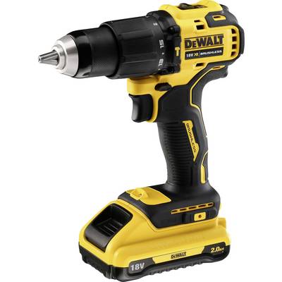 A yellow and black cordless drill driver with 18V power, suitable for heavy-duty drilling and screwdriving tasks in construction or DIY projects.