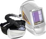 Welding helmet including blower breathing protection system