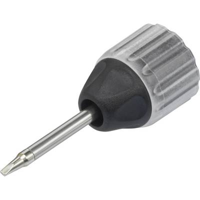 A silver and black screwdriver bit with a knurled grip, suitable for precision work in electronics or precision engineering.