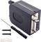 VGA socket with black ribbed details, accompanied by screws, a screwdriver and a small mounting part.