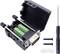 DB9 socket kit with open housing, green connection terminals, two black screws, a plastic clip, and a screwdriver.
