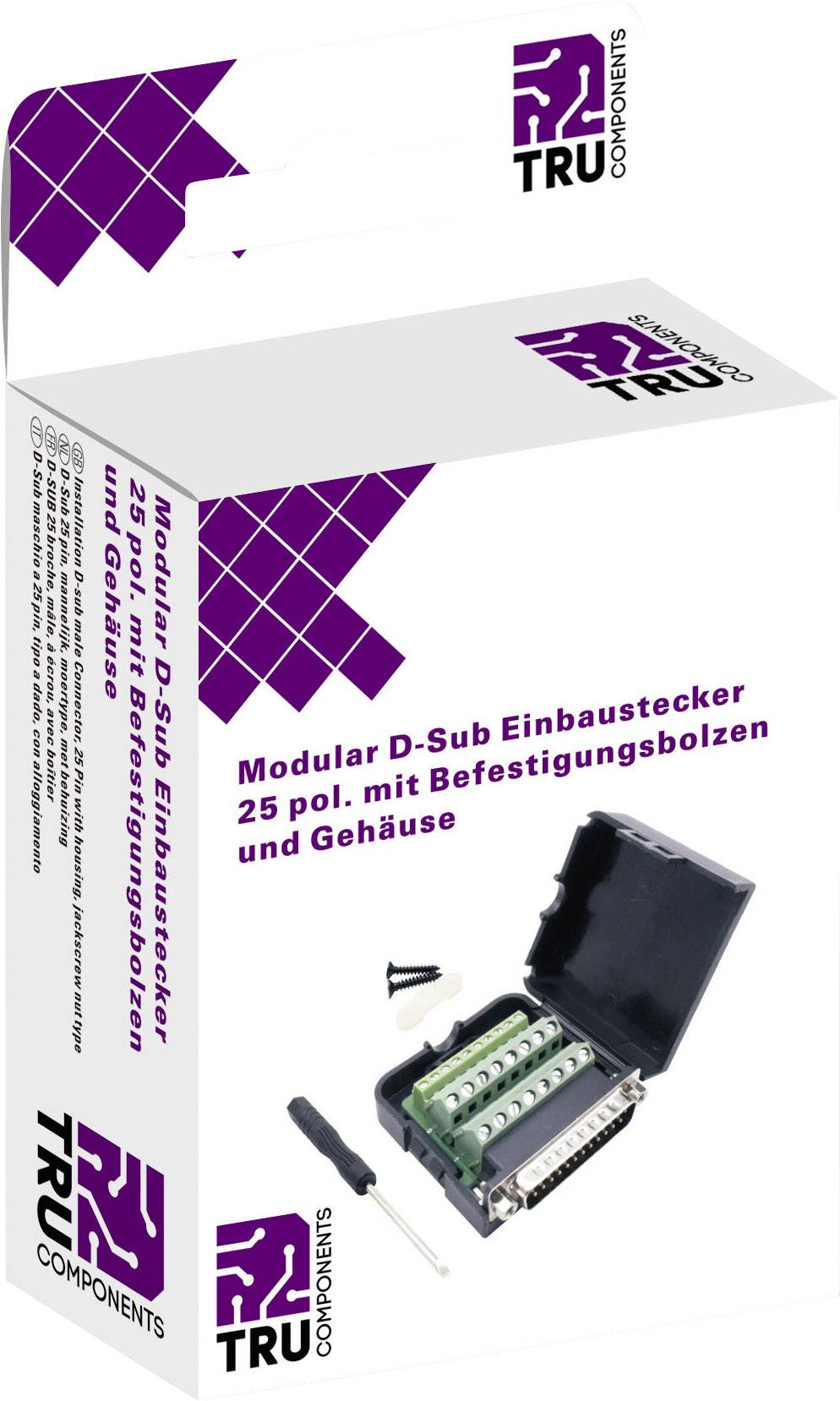 TRU COMPONENTS T1904C100 D-SUB pin strip set Number of pins: 25 Screws 1 pc(s)-5