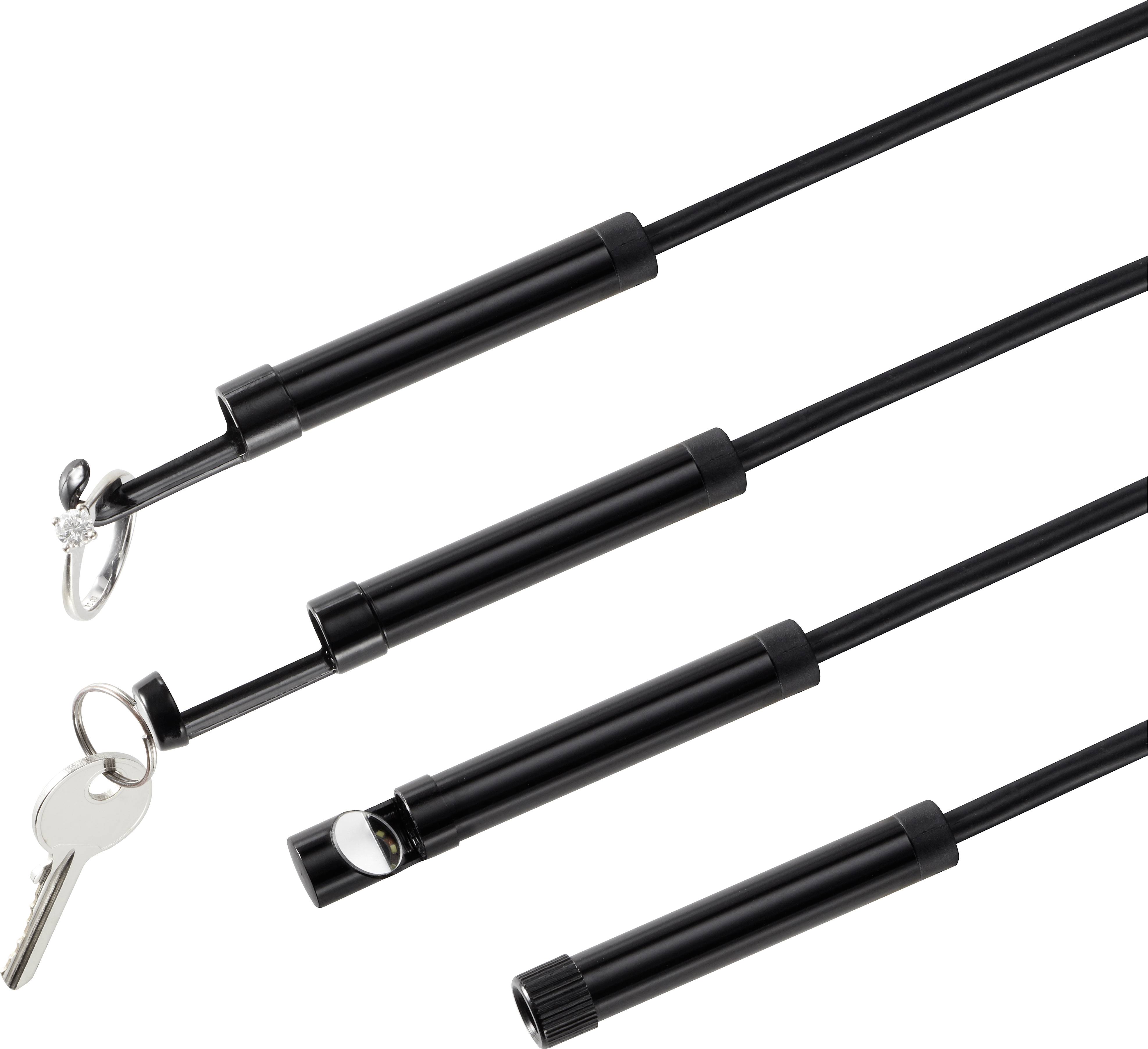 'Four black bicycle locks with keys in various views'