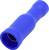 A blue, cylindrical, electrical connector with a metal insert for cable connection. Suitable for 16-14 AWG cables.