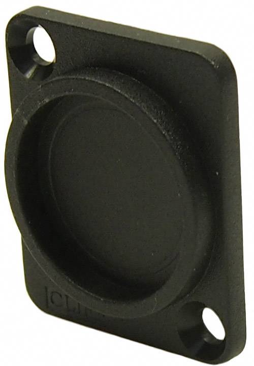 A rectangular, black plastic holder with rounded edges and two mounting holes in the upper corners.