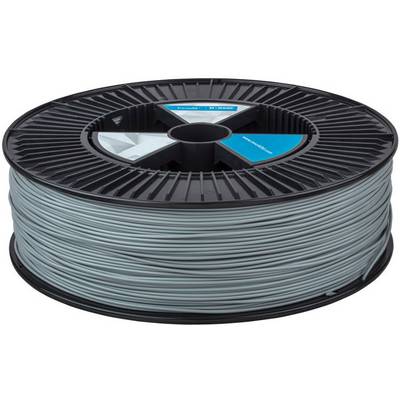 Reel of light grey 3D printer filament, wound on a black spool, for use in 3D printers.